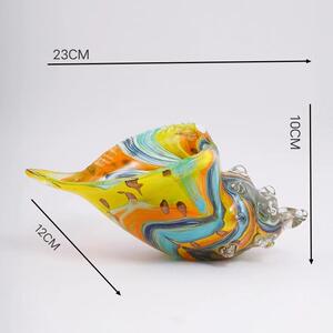 多彩艺术贝壳海螺玻璃收纳果盘创意海洋家居客厅书桌餐桌玄关装饰