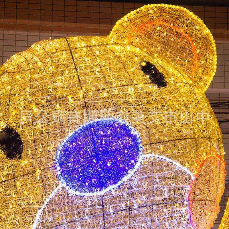圣诞节商场美陈装饰熊造型led发光灯酒店商场日氛围摆件户外亮化