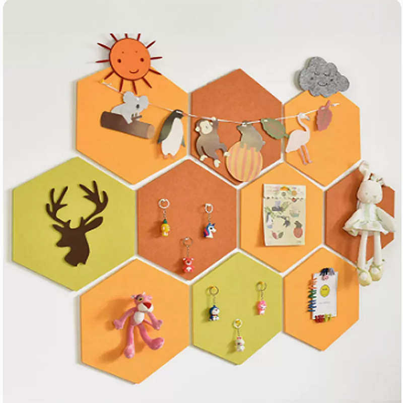 彩色毛毡吸音板创意六边形幼儿园照片墙面装饰留言板自粘吸音板,宠物/宠物食品及用品,猫窝/屋/帐篷/沙发,淘宝优惠券,粉丝福利购,淘宝优惠卷