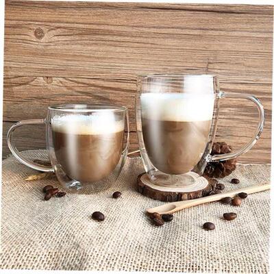 double wall glass coffee tea cups mugs drinking glasses mug