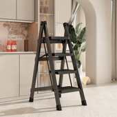 家用梯子折叠小型多用途人字梯轻便摆件装 折叠梯子 饰花架梯网红款