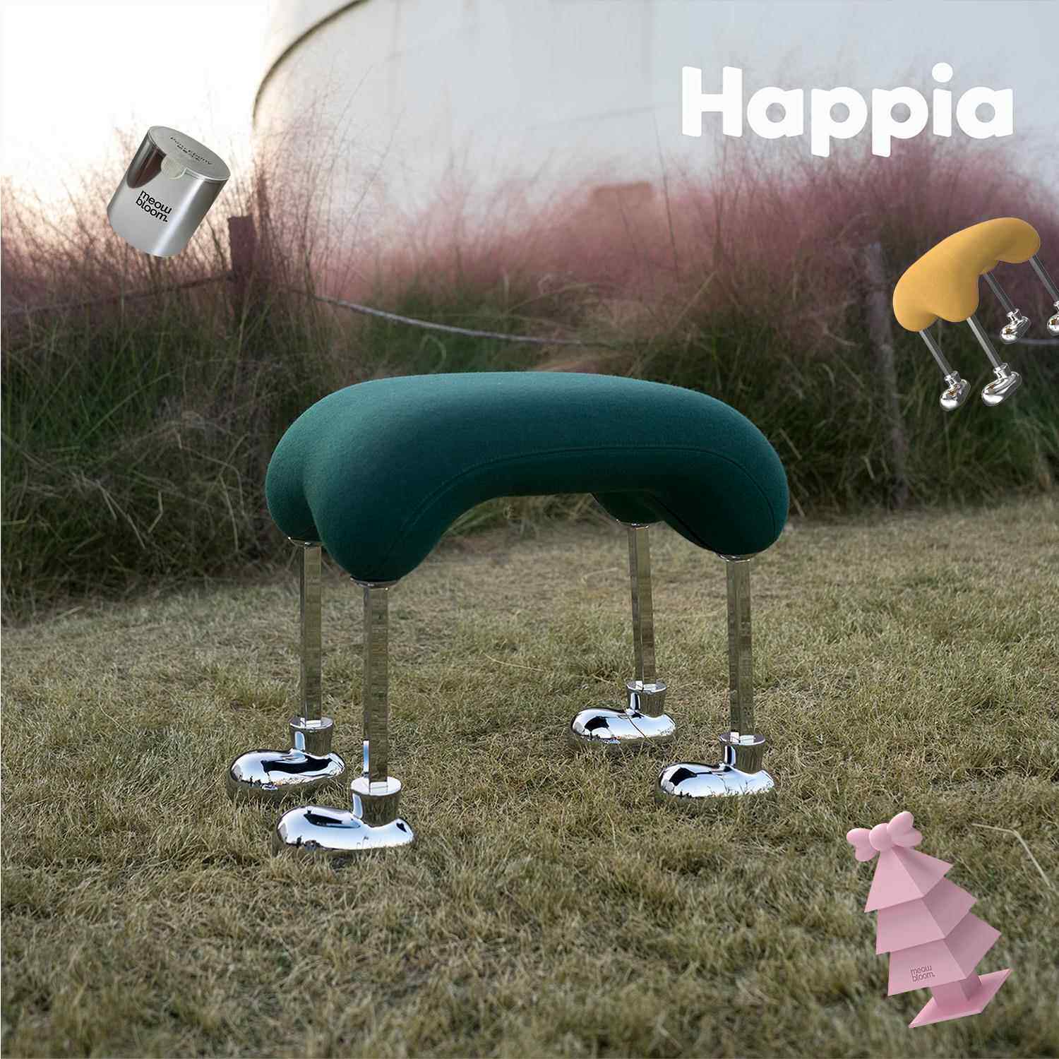 Happia小狗化妆凳餐凳潮流换鞋凳儿童凳子设计师客厅休闲舒适软凳