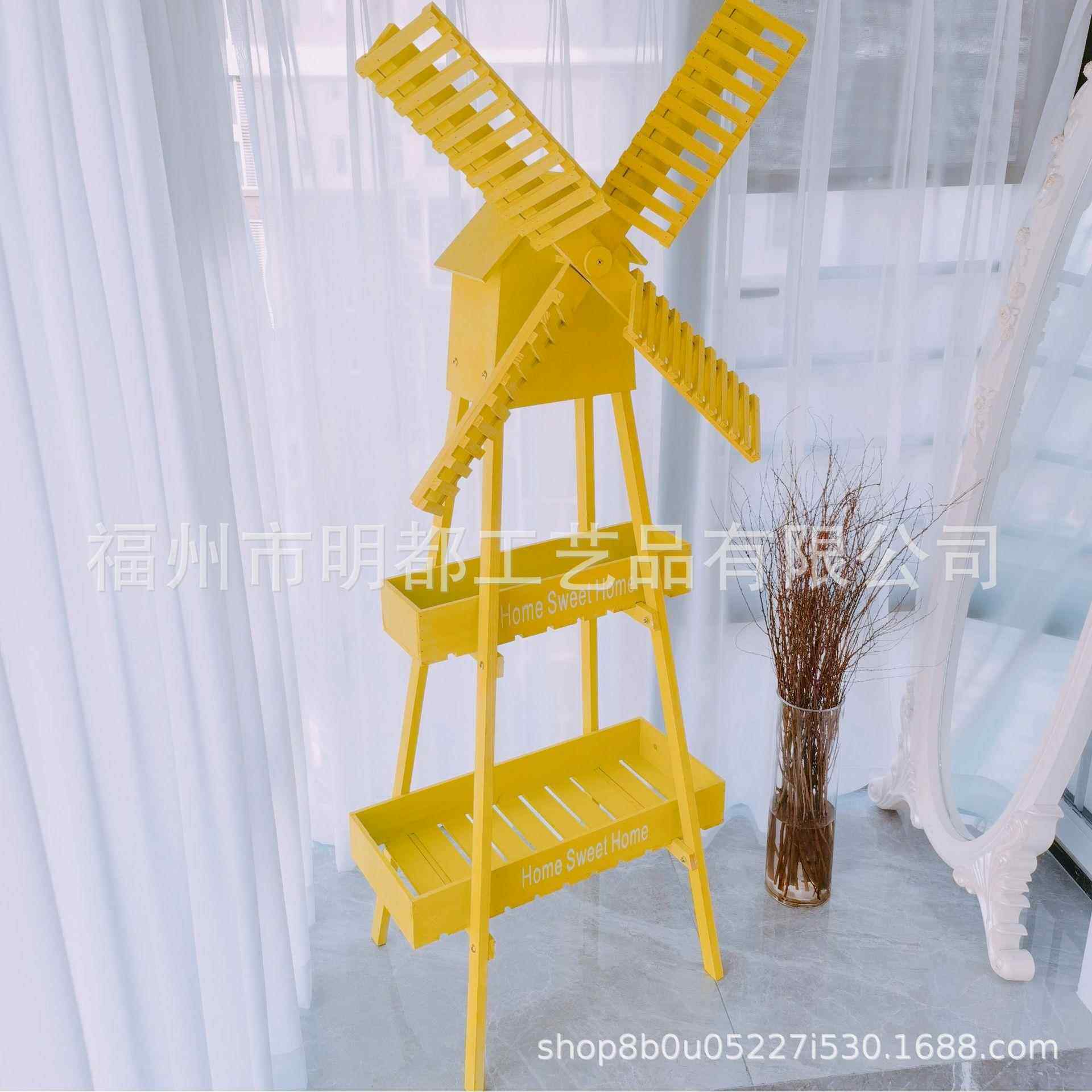 质风车花木架置物架家居创摆意设服装店橱落窗软装饰无品牌/品摆