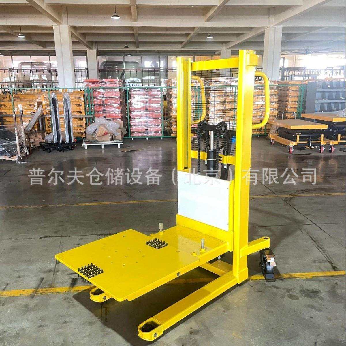 非标手动液压堆高车平台车台面可定串杆涨轴滚轮滚珠滚筒旋转货叉