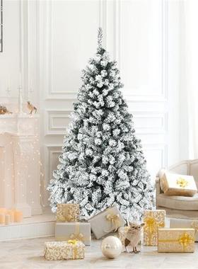 t522ree新款装加布密圣诞饰商场店氛围置白色圣诞树雪花酒christm