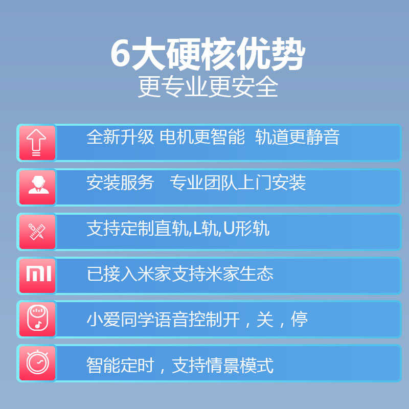 智能窗帘电动窗帘电机轨道导轨全自动开合智能家居