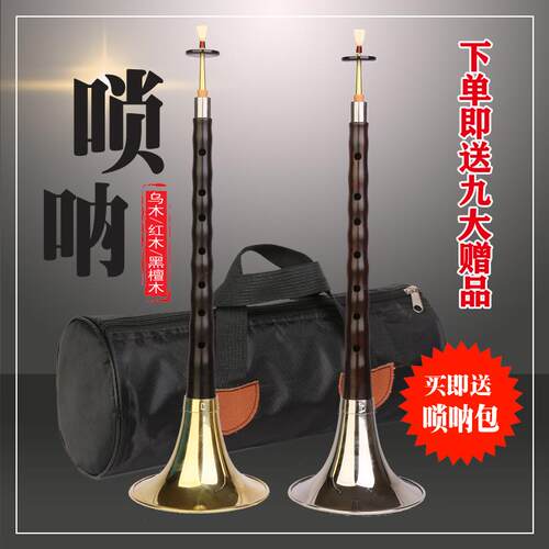 高档专业乌木唢乐器d调乌木黑檀红初入学者门成人木D调唢呐民呐间