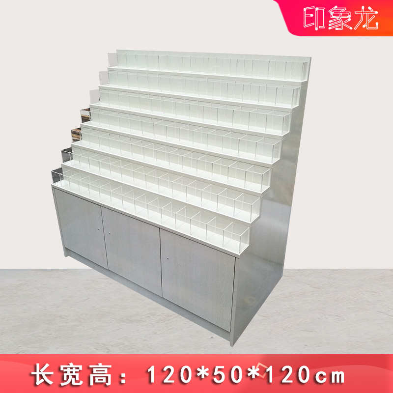 亚克型文具店单边展示架展示架力格子柜笔架透明靠墙木质阶梯货架