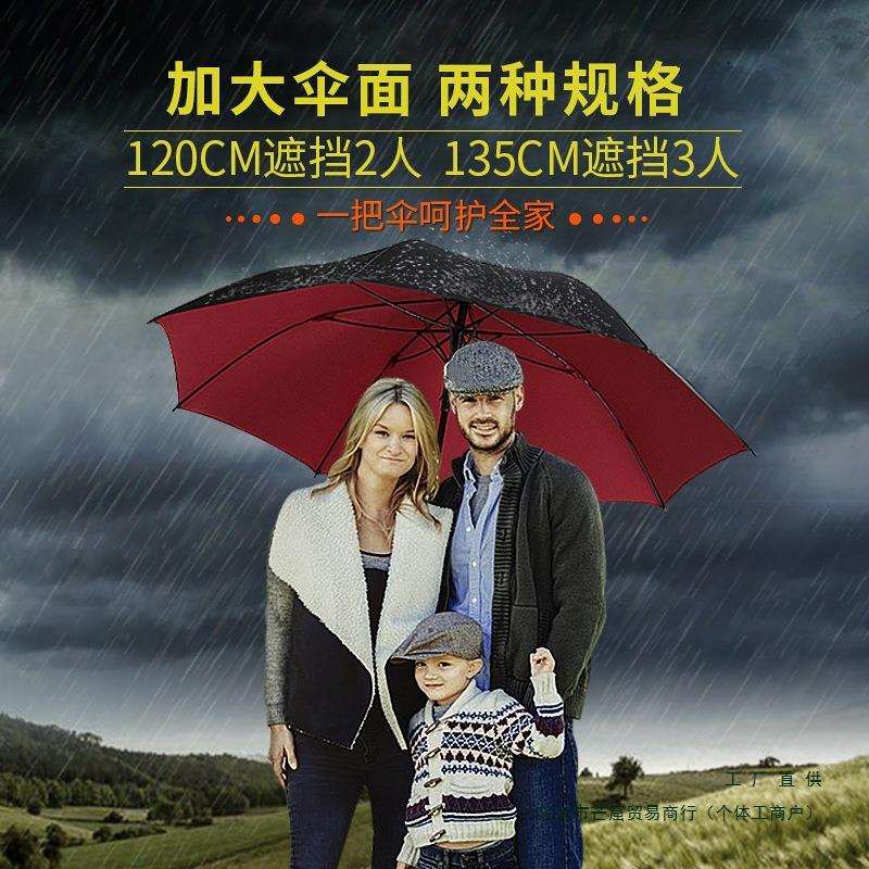 动晴雨伞自817柄抗风大号双人号男士暴大雨加固加厚加长大女
