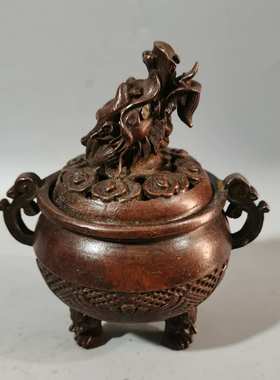 仿古珍藏瑞兽三足鼎至尊天子龙头香薰炉摆件古铜香炉铜道家炼丹炉