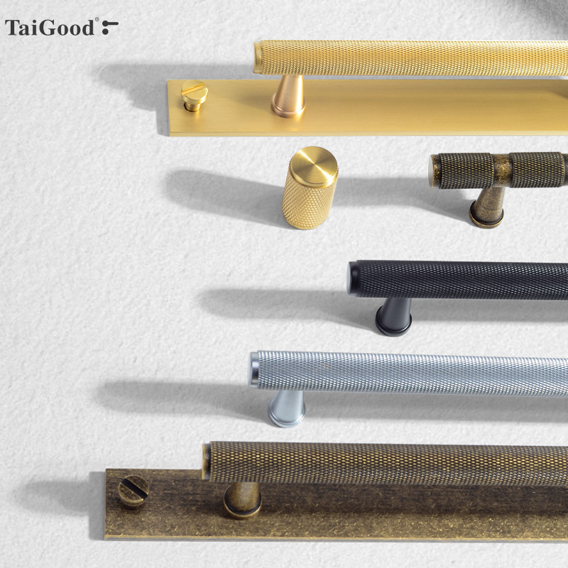 世连泰好黄铜橱柜拉手现代极简抽屉衣柜门北欧轻奢复古长把手277