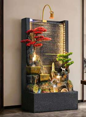 水幕墙假山喷泉流水摆景PBQ客厅庭院办公室水循环件鱼水缸加湿器