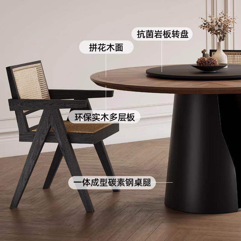 中古风复古现代实木咖啡厅洽谈餐椅子设计师意式极简家用北欧轻奢