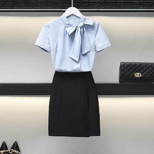 美容院工作服正装 时尚 女套装 套裙前台工装 女夏季 女空姐衬衫 职业装