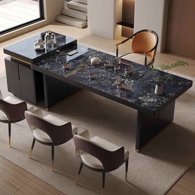 茶台轻奢现代高级感简约泡茶一体大板老板桌子客厅高端茶桌椅组合