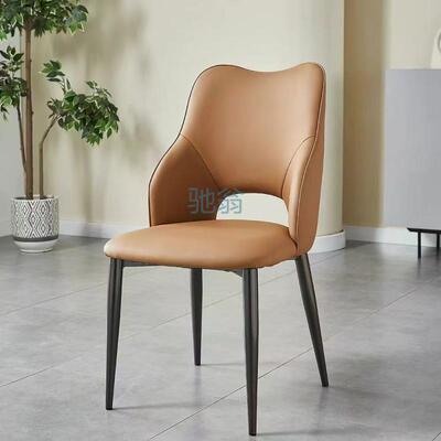 fLE现代休闲轻奢意式靠背椅家用餐椅简约北欧设计师高级餐厅酒店