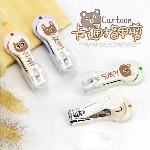 Cartoon Bear Nail Clipper, ABS and Wheat Straw Material, Por