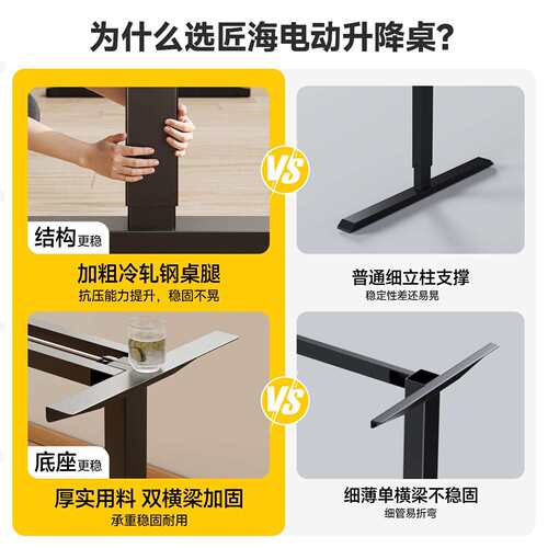 智桌能电脑桌单双电机电竞房HBV间室台式家用电动可降升卧升降桌