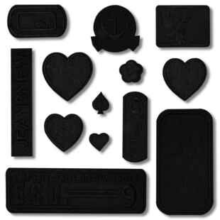 羽绒服补丁贴黑色刺绣徽章布贴衣服皮衣包包修复破洞手缝装饰贴布