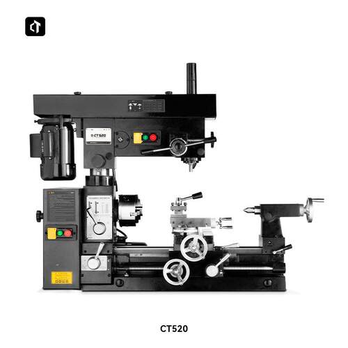 CT520多功能车床钻铣床车钻铣三合一机床台式车床台钻铣床