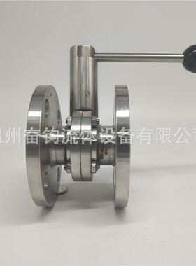 奋钧管件304不锈钢卫生级法兰蝶阀D41X-10P手动圆形法兰蝶阀