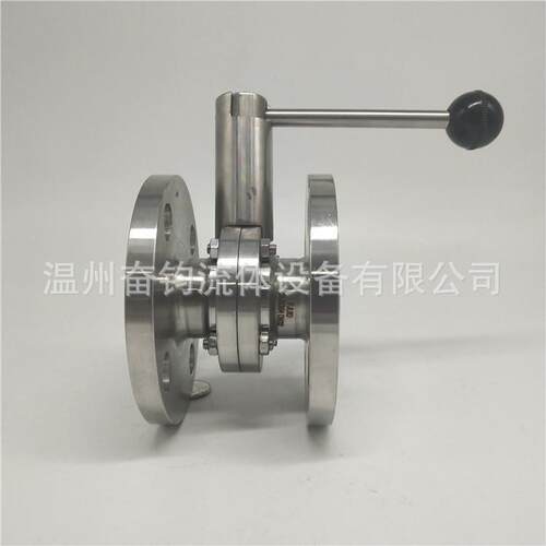 奋钧管件304不锈钢卫生级法兰蝶阀D41X-10P手动圆形法兰蝶阀