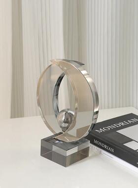 新样板房入口装饰装饰电视柜透明装饰创意抽象家居雕塑艺术品