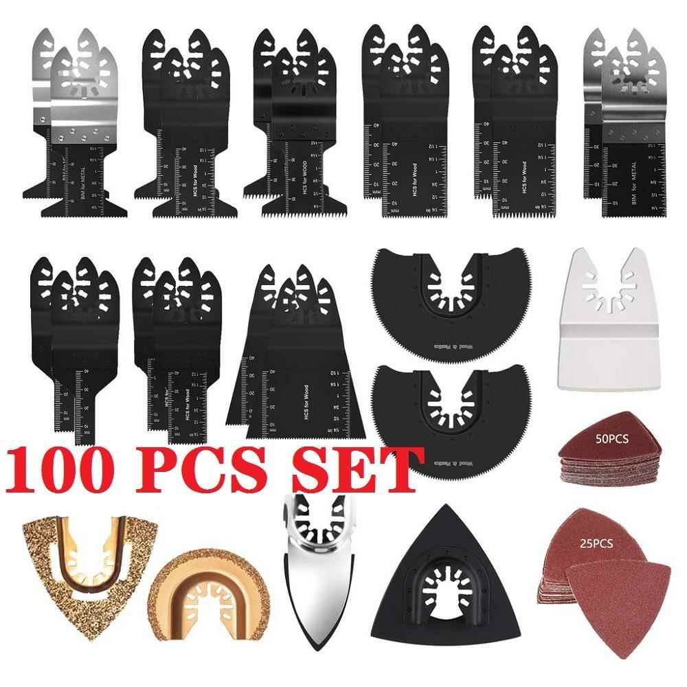 100Pcs通用快装万用宝多功能摆动锯片套件