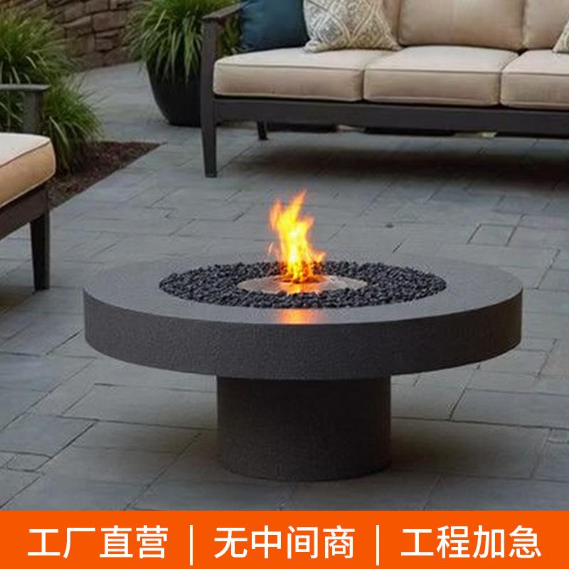 圆形炉壁仿真火焰壁炉入式户外庭院取嵌暖家装用客厅圆形壁炉酒店