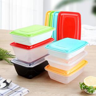 一次性餐盒 660长方形外送塑料饭盒560加厚便当快餐盒 锁扣打包盒