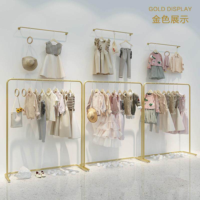 童装店展示架服装店创意上墙壁挂货架男女装侧挂陈列架落地衣架