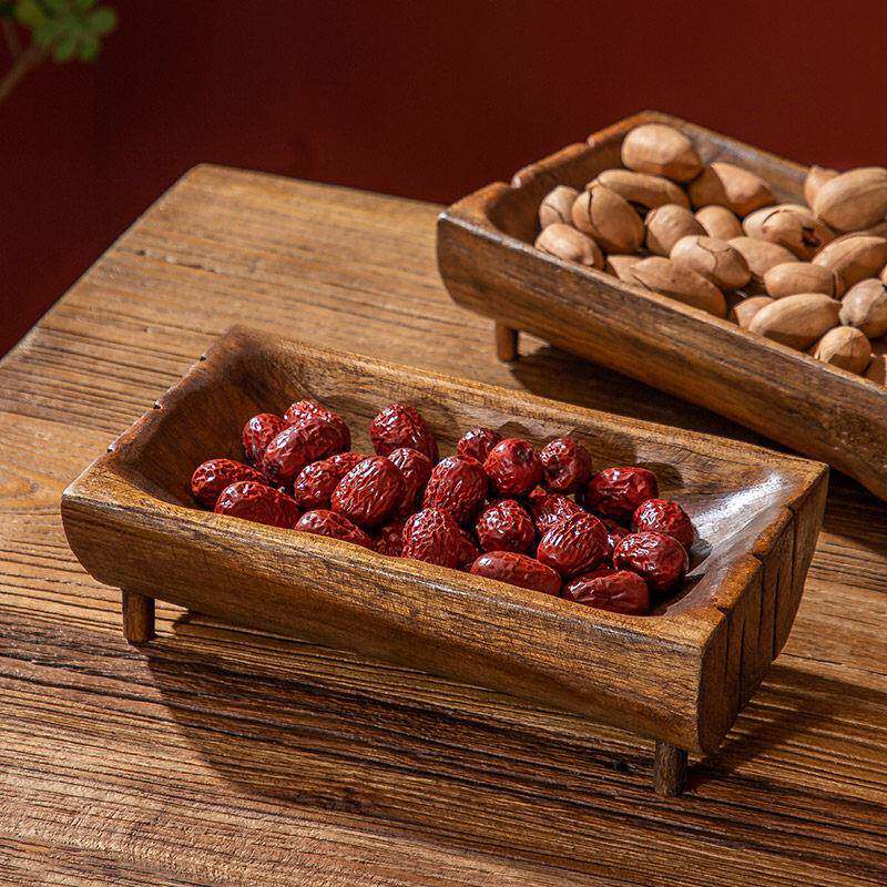 泰国实木水果盘家用客厅木质东南亚原木供盘过年干果瓜子盘收纳盘