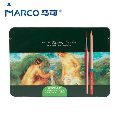 马可Marco雷诺阿24/36/48/72色水溶性3120专业美术彩色铅笔