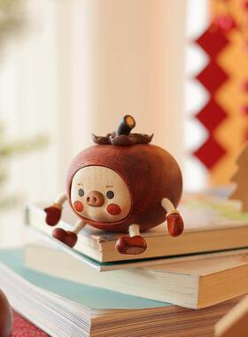 三思工房诸事顺利柿子家居装饰摆件客厅玄关可爱喜庆乔迁礼品礼物