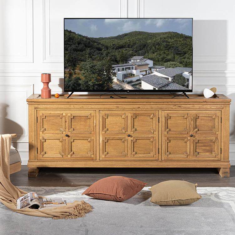 美式轻奢全实木电视柜茶几组合法式复古简约现代小户型客厅视听柜