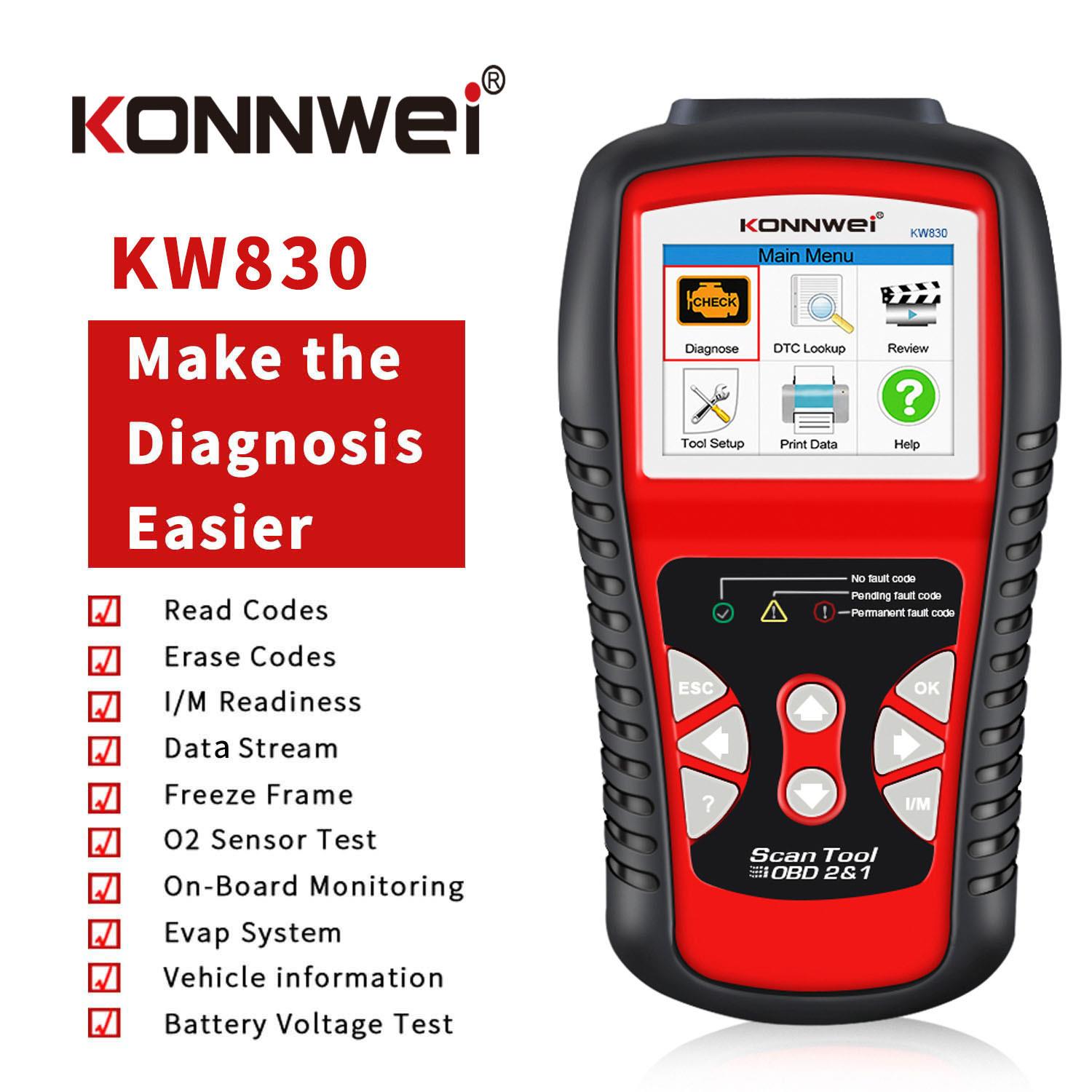 KONNWEIKW830OBD2汽车发动机故障诊断仪汽车扫描仪汽车检测工具