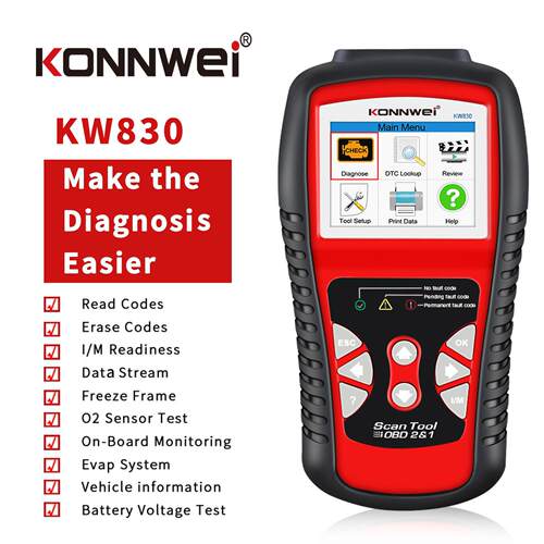 KONNWEIKW830OBD2汽车发动机故障诊断仪汽车扫描仪汽车检测工具