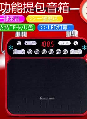 导游适用便携式蓝牙音箱 老人收音机唱戏机 插卡扩音设备AR