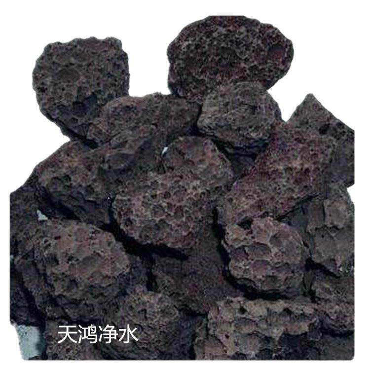 自有矿山黑色红色大块园林造景铺面人工湿地多孔火山石