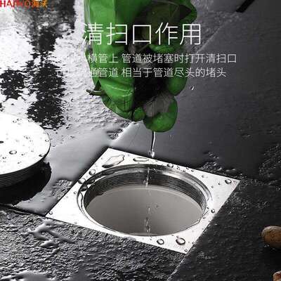 304不锈钢清扫口地漏工程公园停车场PVC下水管堵头地面检查口密封