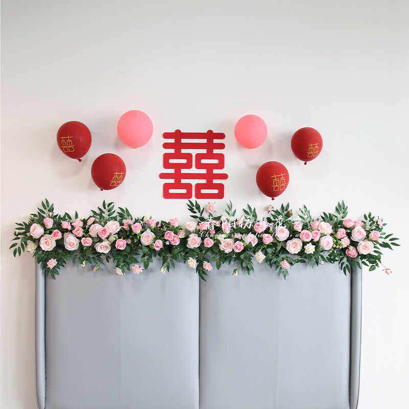 婚房床头花藤布置新房客厅卧室空调管道藤蔓装饰仿真花婚庆藤条花