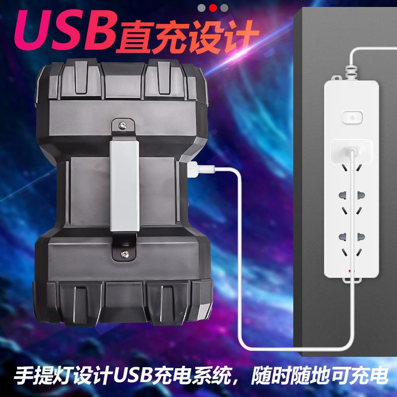 强光手提灯可充电超亮远射5000氙气多功能家用户外工作探照手电筒