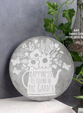 百亩家欧式美式乡村质朴水泥可爱小鸟家居花园庭院装饰品壁挂摆件