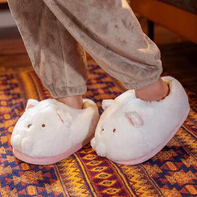 Cartoon plush cotton shoes cute corner bio home slippers aut