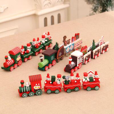 Christmas decorations Wooden little train ornaments for Chri
