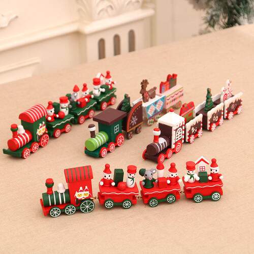Christmas decorations Wooden little train ornaments for Chri