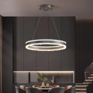 客厅灯吊灯轻奢高档拉丝间铝材圆环大大厅主灯高端气954卧厅室房