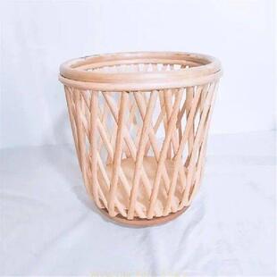 Woven Plant KX4B Rattan with Stand Pots Handmade Flower