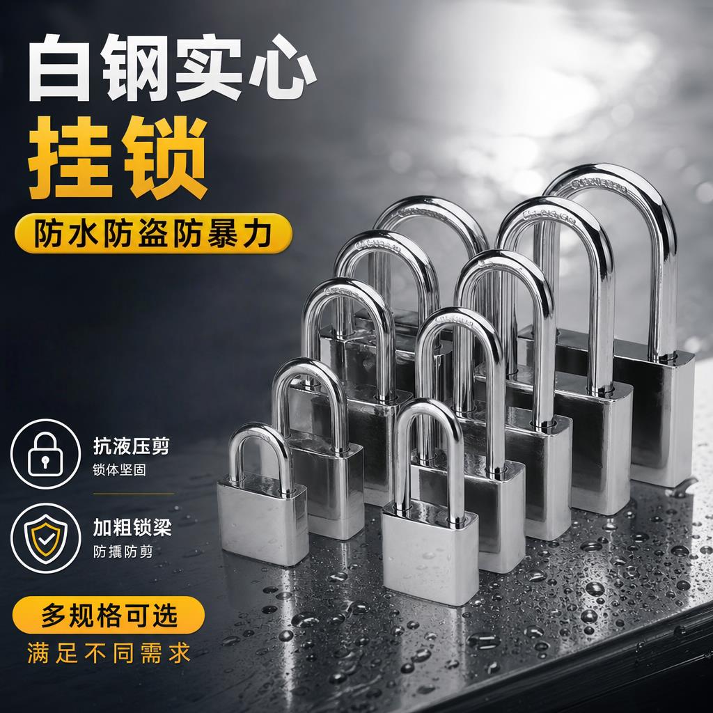 彷不锈钢防水挂锁加厚防撬家用大门锁宿舍柜门通开统一钥匙小挂锁
