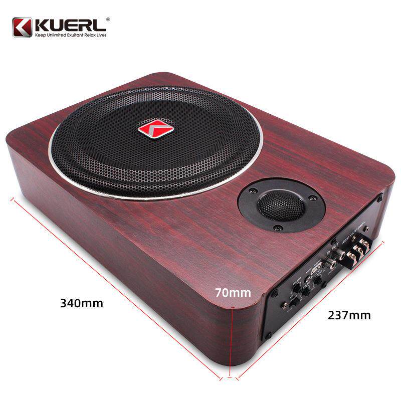 厂家直销酷而乐车载音响带高音适合车座椅下8寸12v超薄汽车低音炮